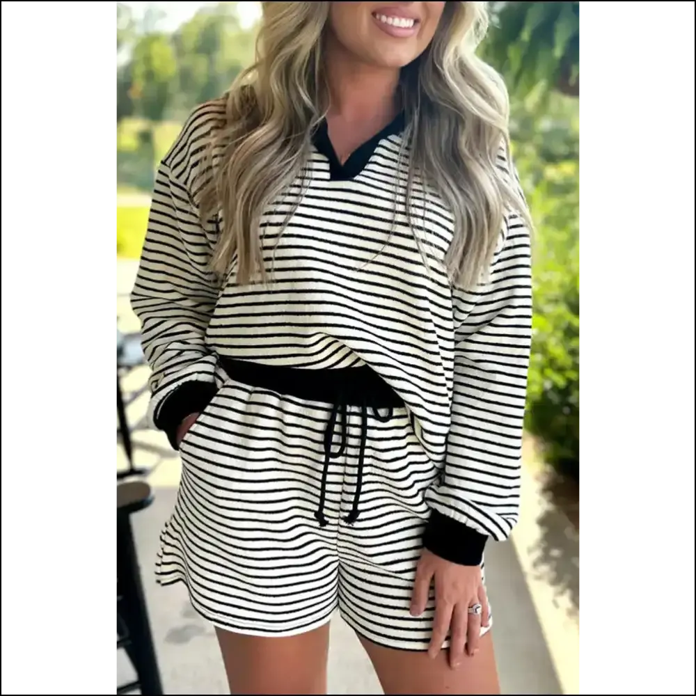 Chic Black Stripe Set: Needful Things' "I Woke Up this Fabulous"  Outfit