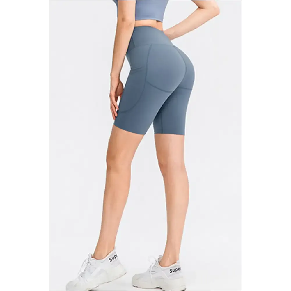 Chic Wide Waistband Sports Shorts with Pockets