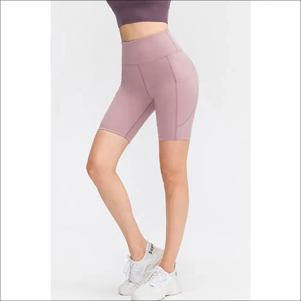 Chic Wide Waistband Sports Shorts with Pockets