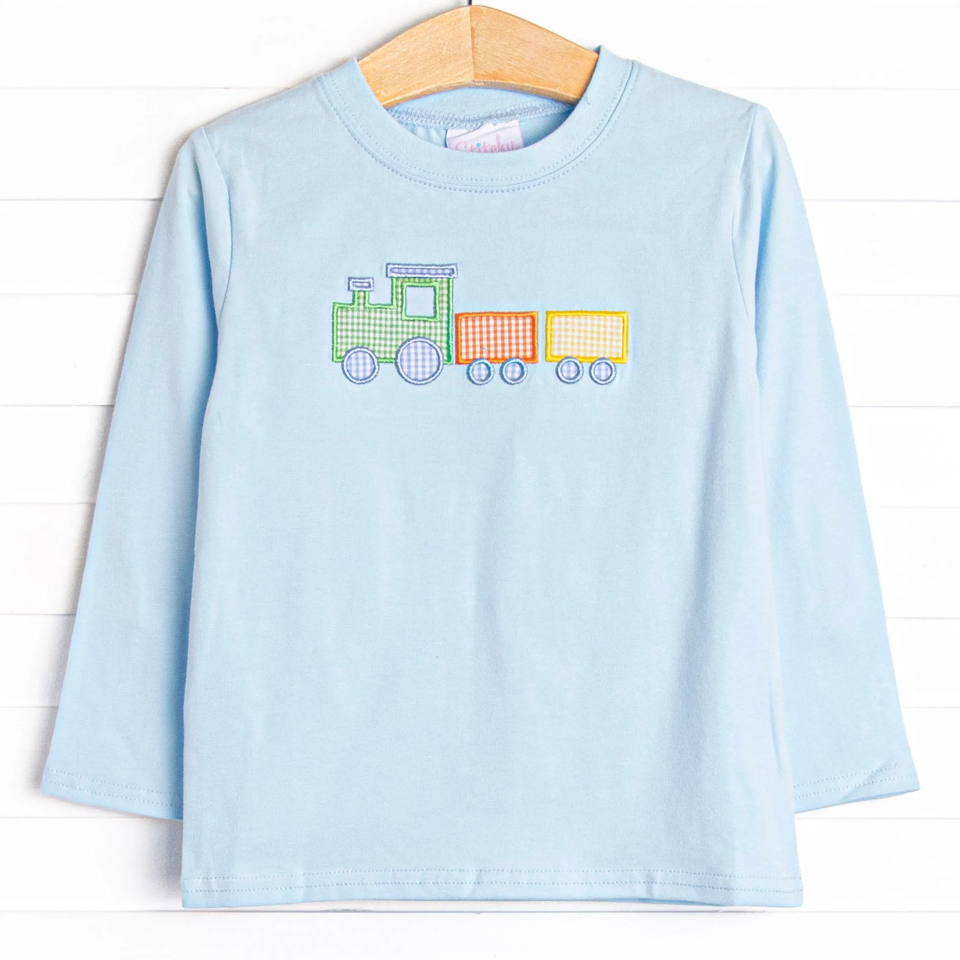 Choo Choo Charlie Applique Top, Blue