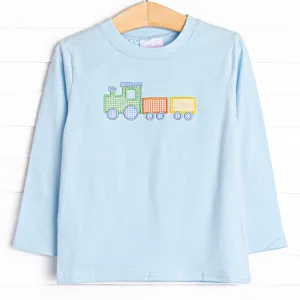 Choo Choo Charlie Applique Top, Blue
