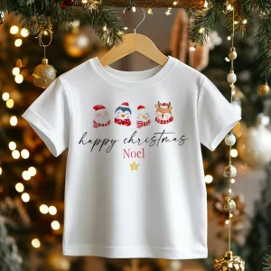 Christmas Minimalistic Style Personalised Toddler & Kids T Shirt