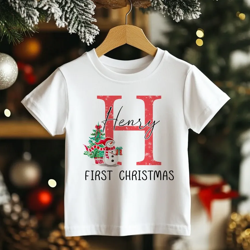 Christmas Personalised (Red) Toddler & Kids T Shirt
