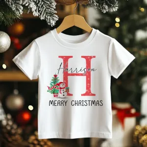 Christmas Personalised (Red) Toddler & Kids T Shirt
