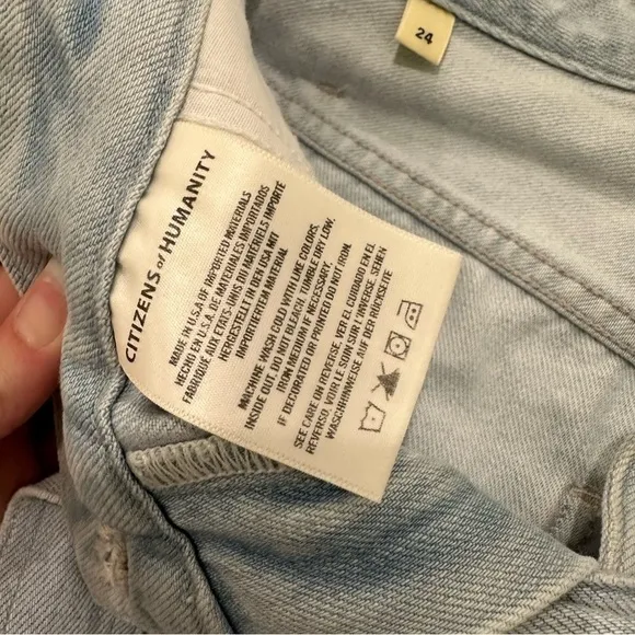 Citizens of Humanity vintage denim style Yvette high waisted Belted Shorts