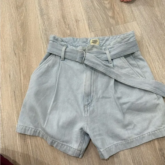 Citizens of Humanity vintage denim style Yvette high waisted Belted Shorts