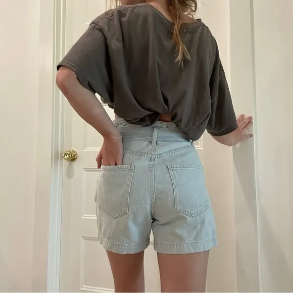 Citizens of Humanity vintage denim style Yvette high waisted Belted Shorts