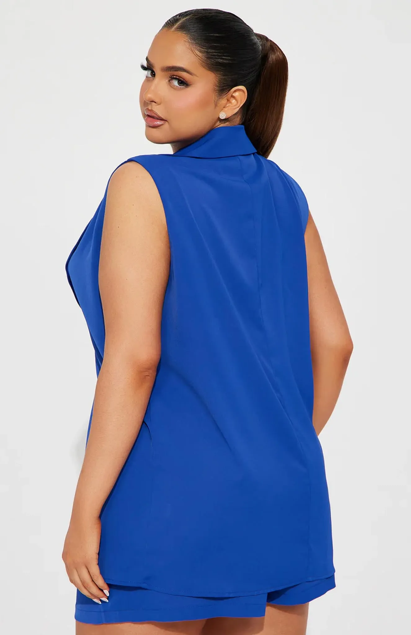 Cobalt Confidence Blazer Short Set | Blue Power Suit