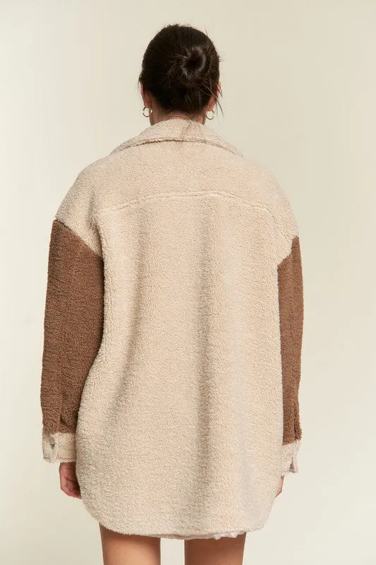 Color Block Sherpa Jacket