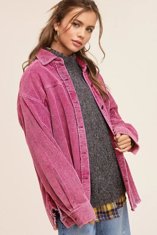 Corduroy Washed Oversized Fit Jacket