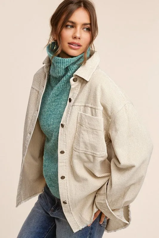 Corduroy Washed Oversized Fit Jacket