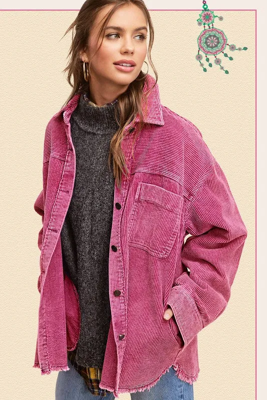 Corduroy Washed Oversized Fit Jacket