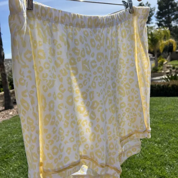 Cosabella Bella 2 Piece Leopard Print Pajama Set Yellow White Shorts Size 3X NWT