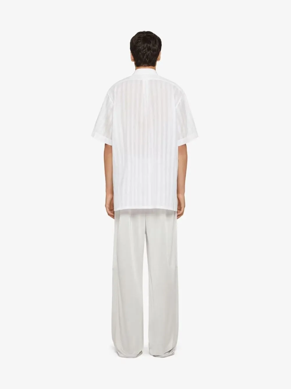 Cotton Voile Shirt With Stripes