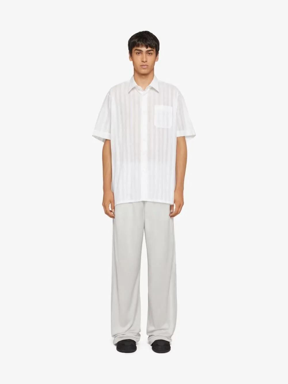 Cotton Voile Shirt With Stripes