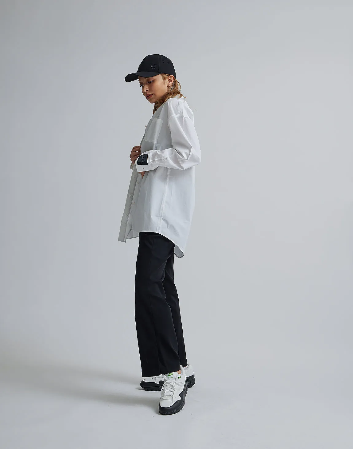 CRONOS WOMEN LOGO LONG SHIRTS【WHITE】