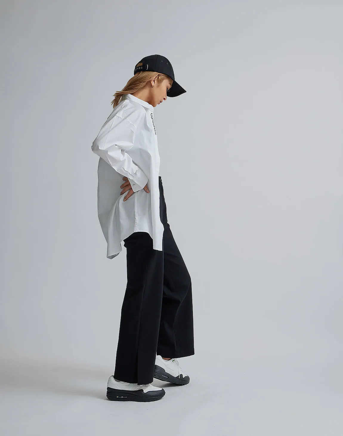 CRONOS WOMEN LOGO LONG SHIRTS【WHITE】