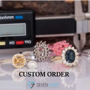 Custom order for Weston oval Vintage Gatsby engagement ring