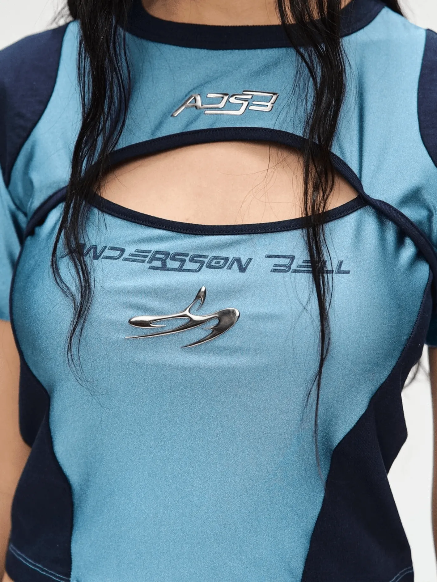 Cut-Out Racing T-Shirts - Blue