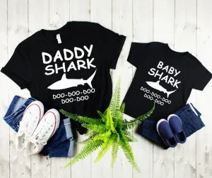 Daddy Shark Mens Tee & Baby Shark Toddler Tee  Father Son Matching Shirts