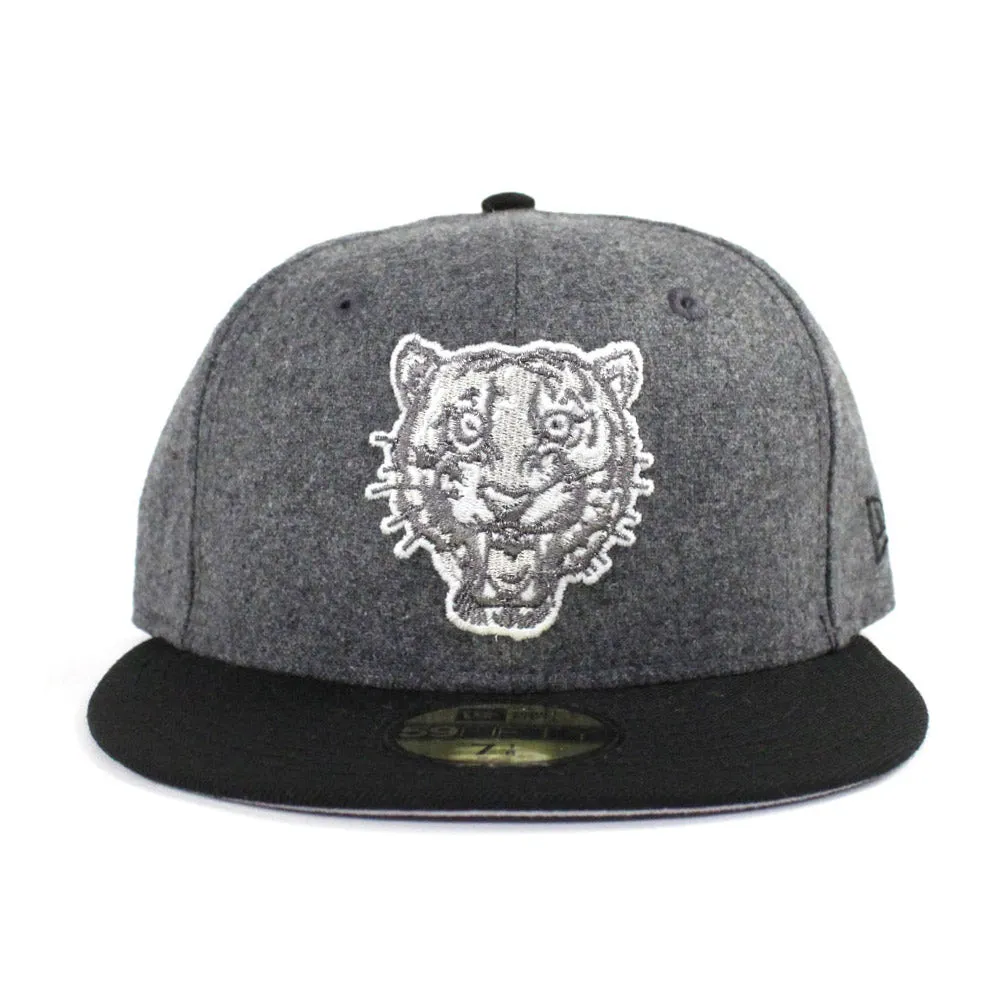 Detroit Tigers New Era 59Fifty Fitted Hat (Flannel Black Gray Under Brim)