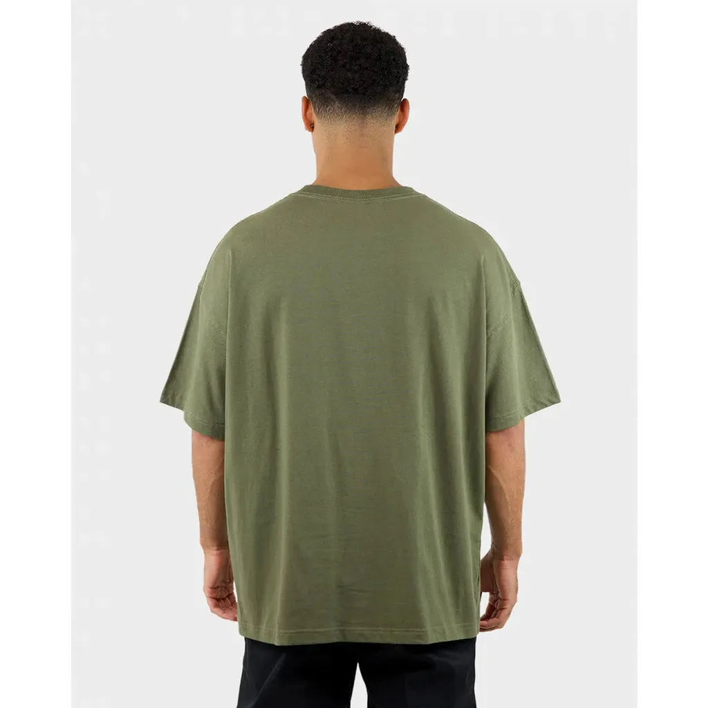 DICKIES 330 OVERSIZED BOX FIT TEE - WASHED DARK KHAKI