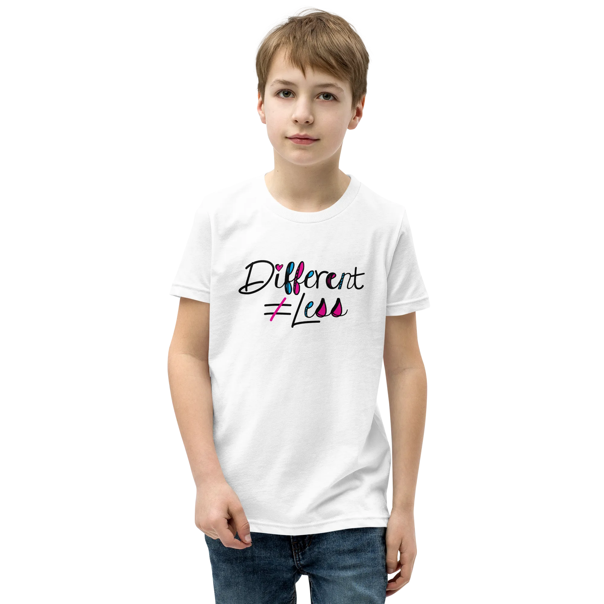 Different Does Not Equal Less (As Seen on Netflix's Raising Dion) Youth Light Color T-Shirts