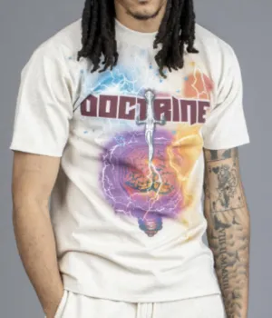 DOCTRINE ELECTRIC DAGGER WAVE T-SHIRT (HEATHER OATMEAL)
