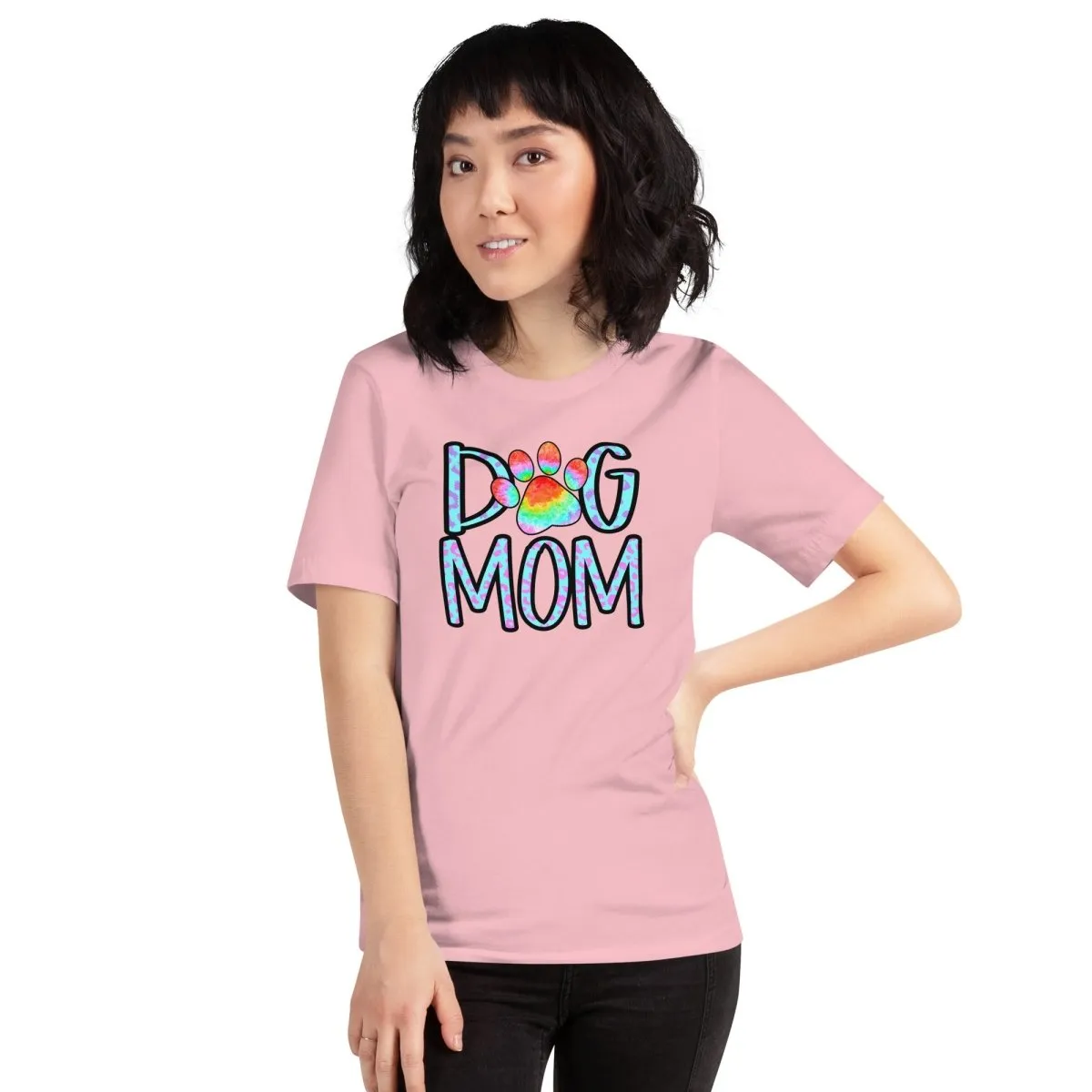 Dog Mom Tie Dye Paw T-Shirt