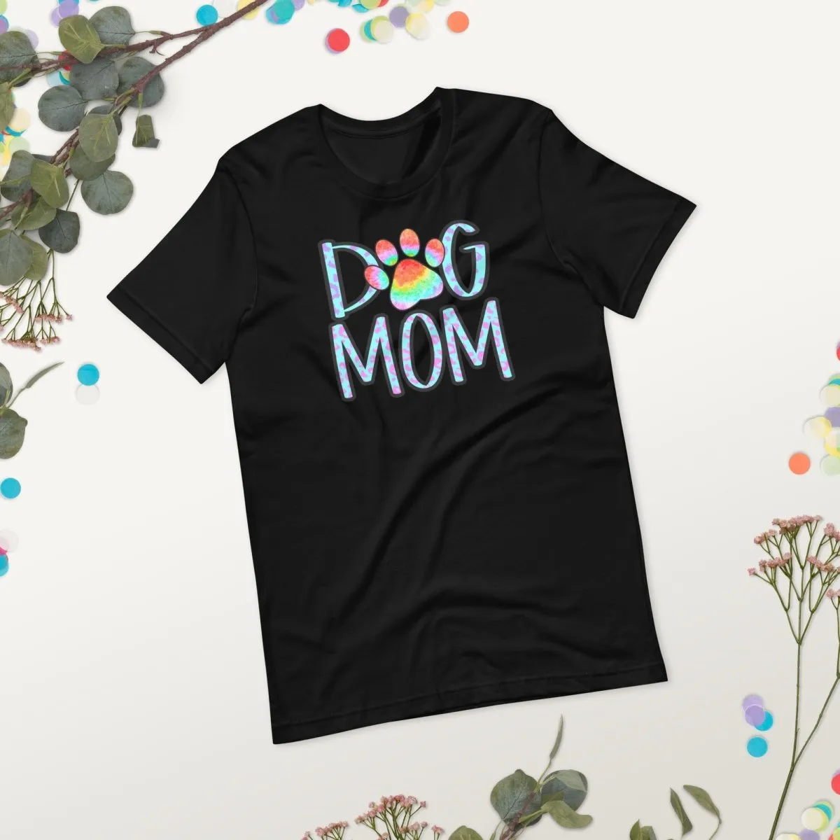 Dog Mom Tie Dye Paw T-Shirt