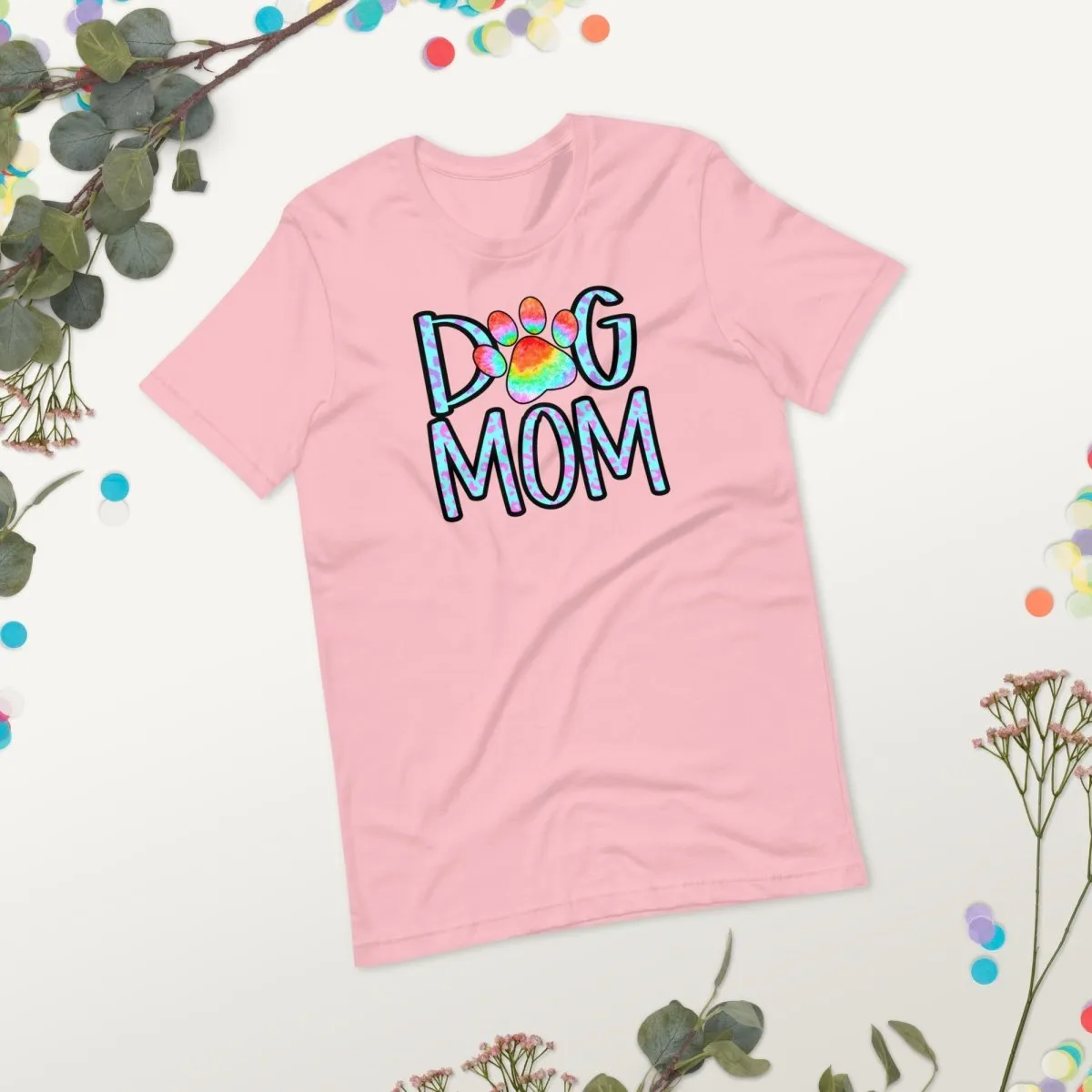 Dog Mom Tie Dye Paw T-Shirt