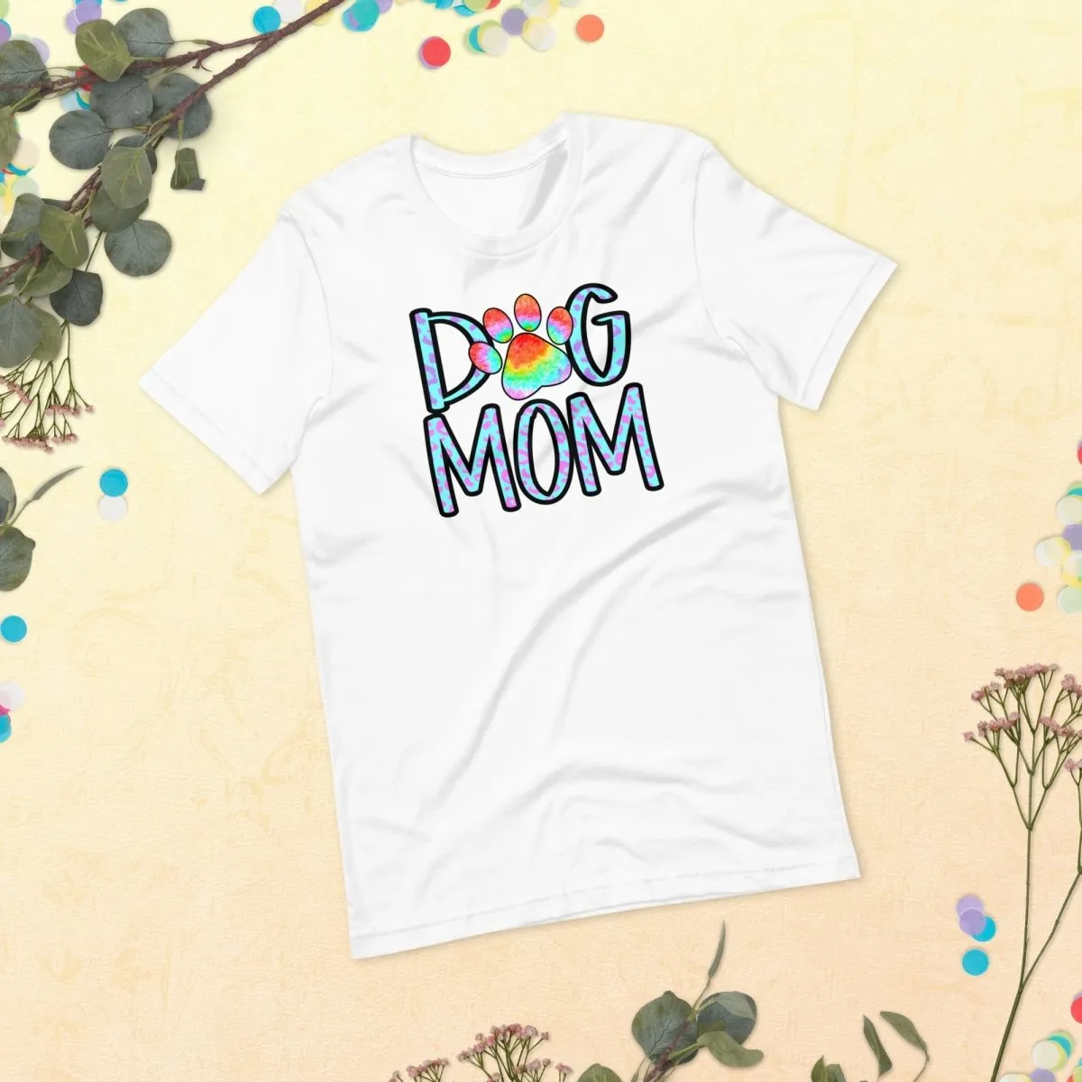Dog Mom Tie Dye Paw T-Shirt