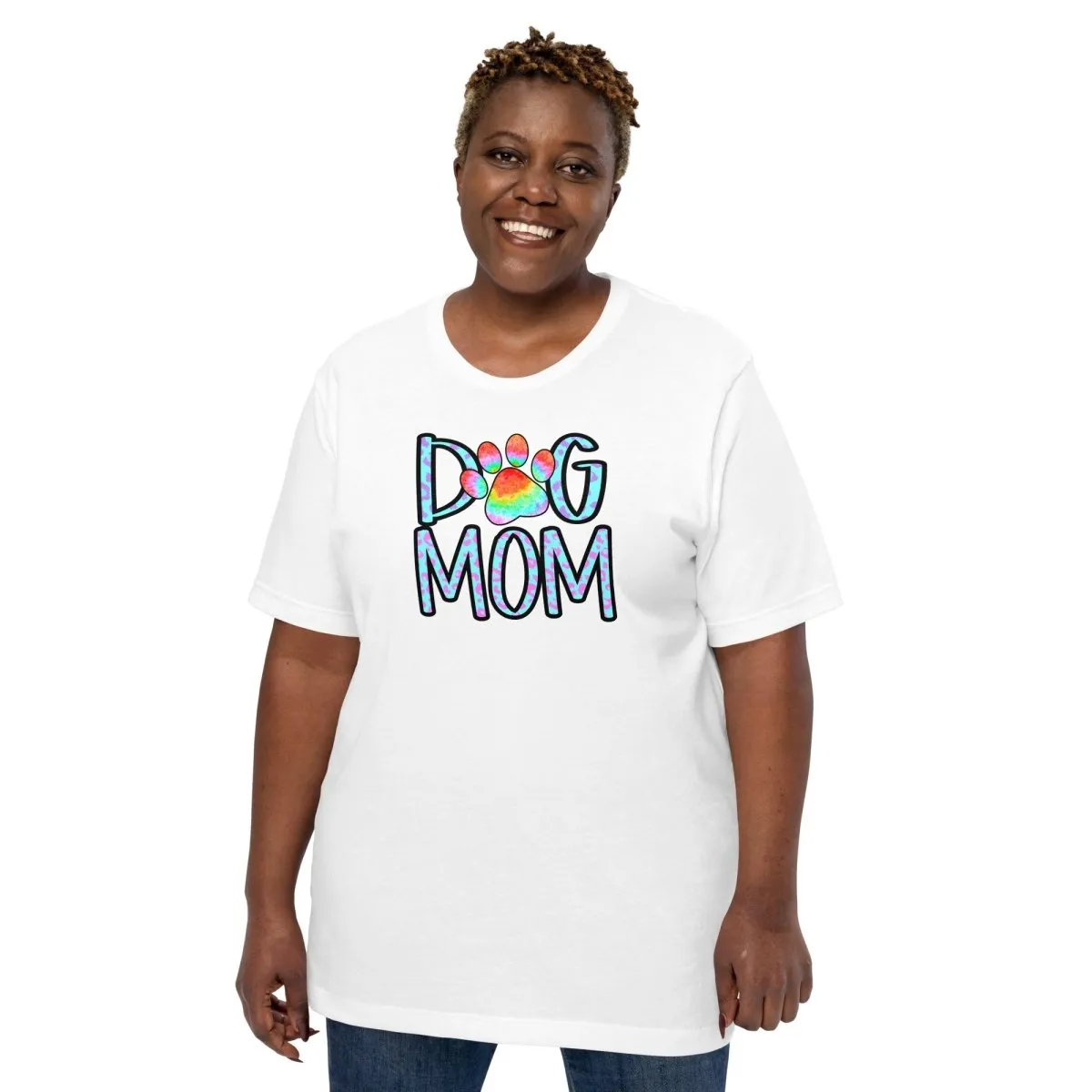 Dog Mom Tie Dye Paw T-Shirt