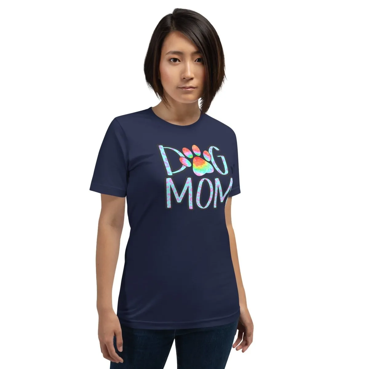 Dog Mom Tie Dye Paw T-Shirt