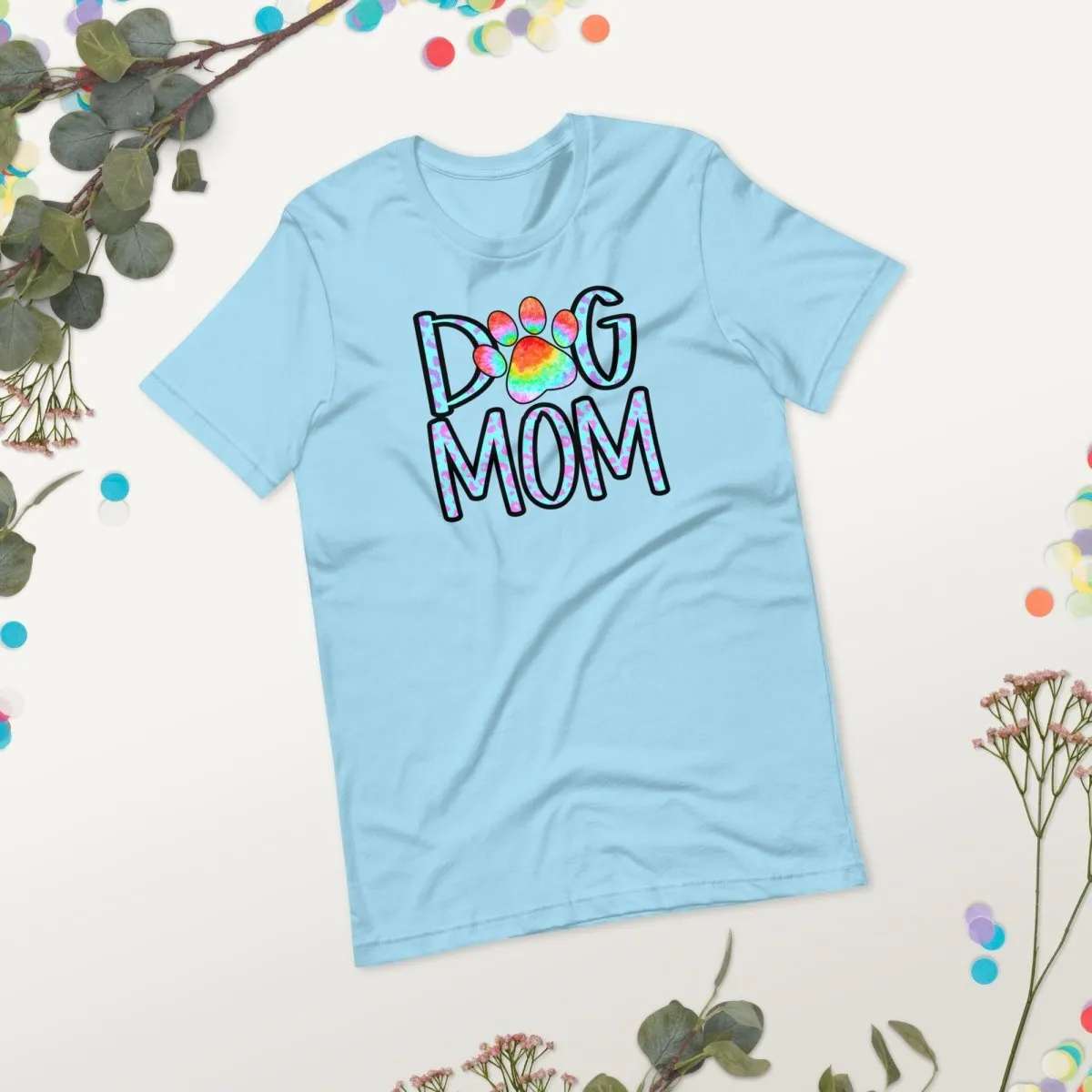 Dog Mom Tie Dye Paw T-Shirt