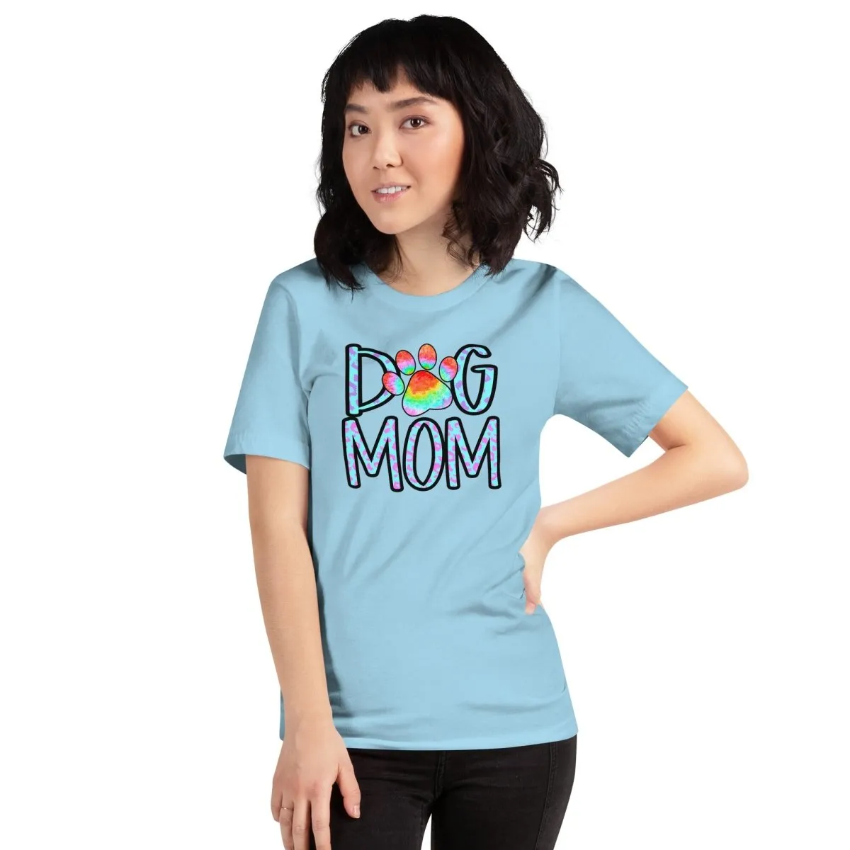 Dog Mom Tie Dye Paw T-Shirt
