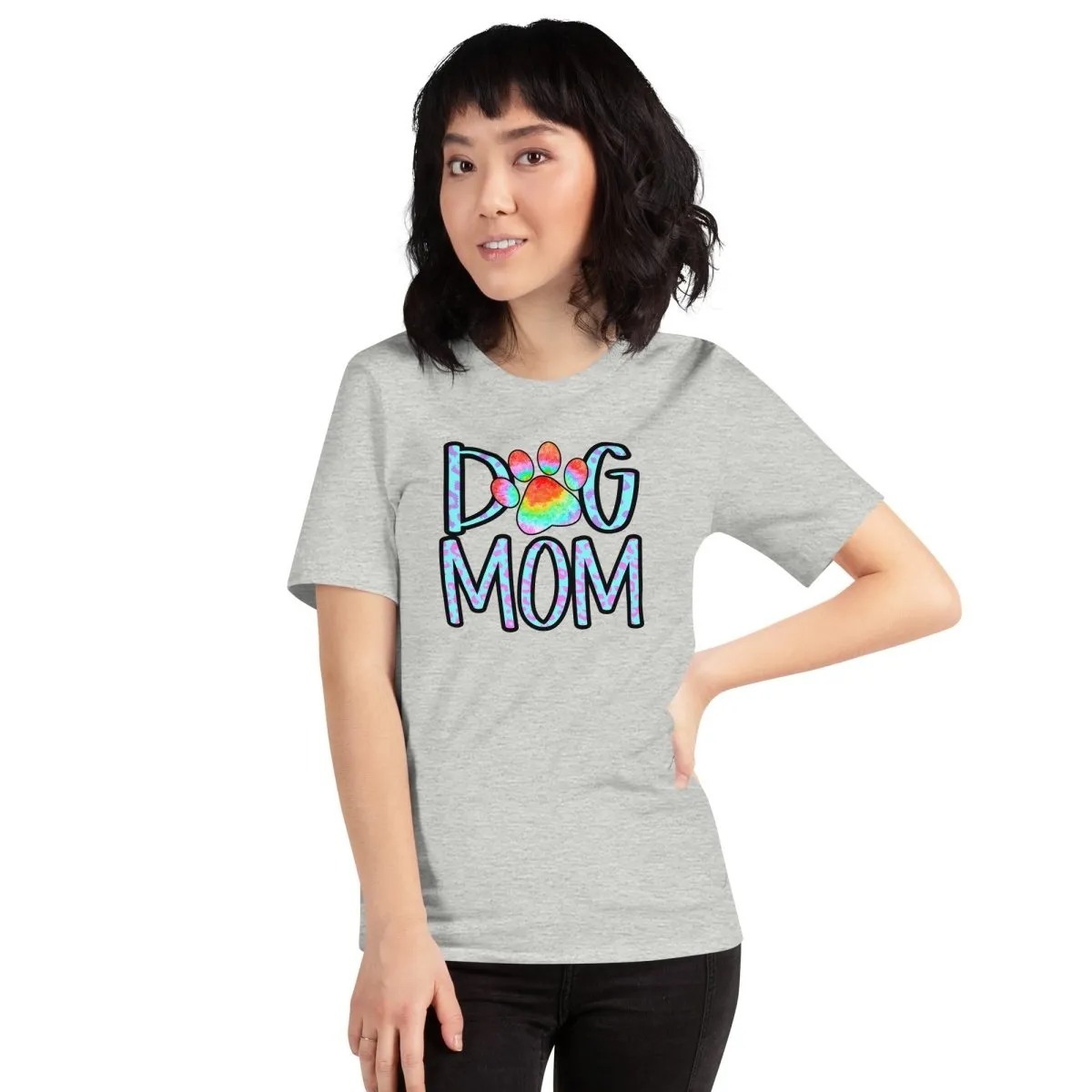 Dog Mom Tie Dye Paw T-Shirt