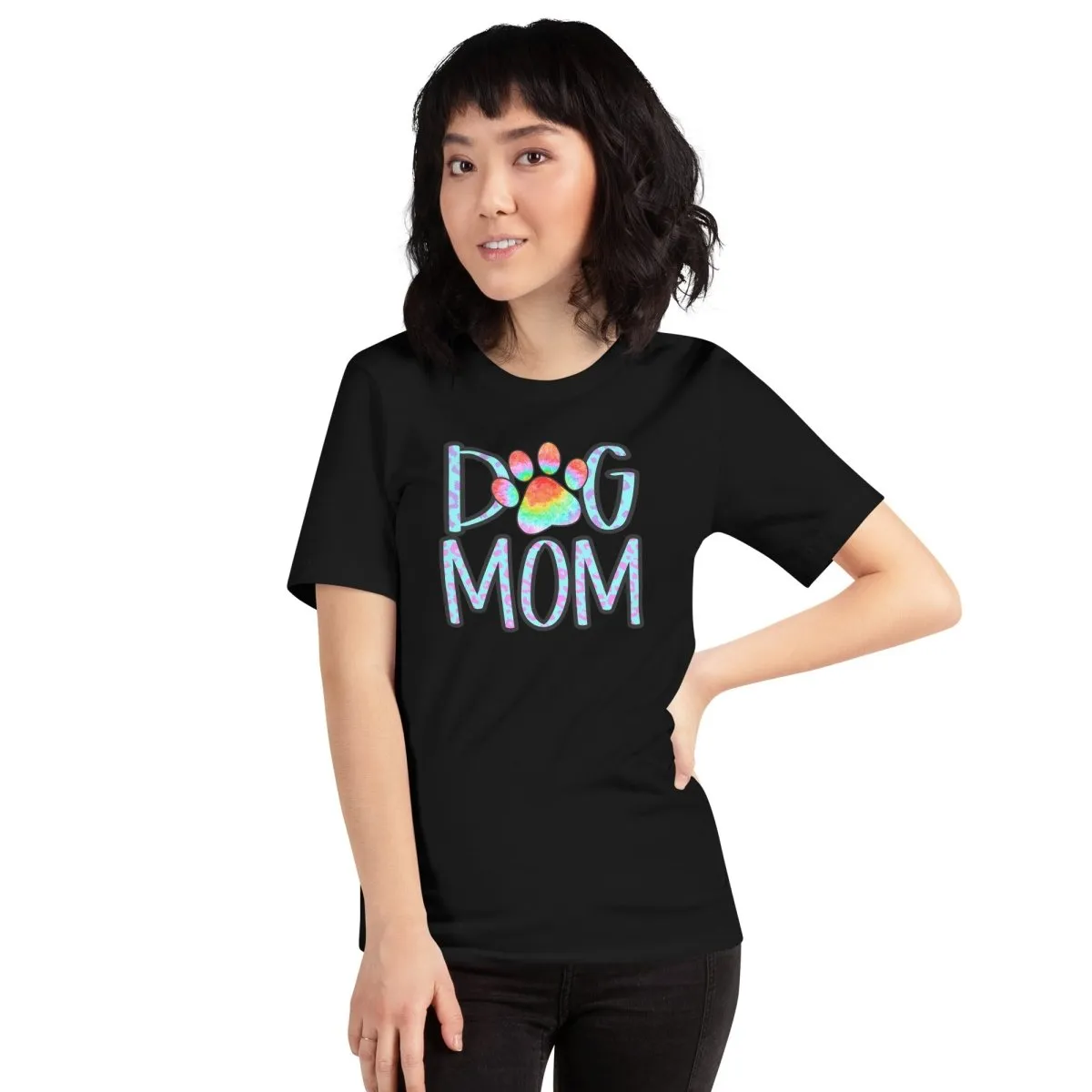 Dog Mom Tie Dye Paw T-Shirt