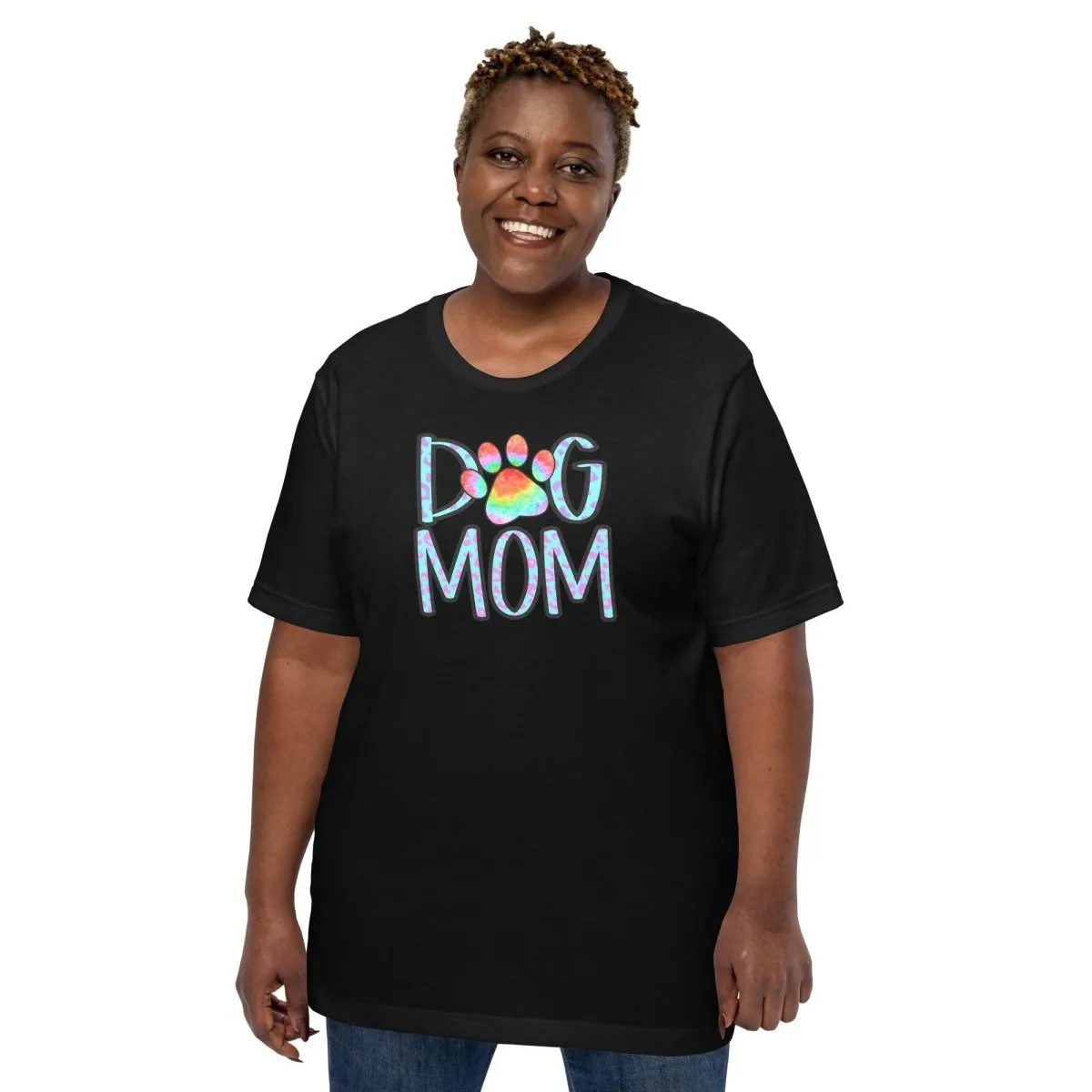 Dog Mom Tie Dye Paw T-Shirt