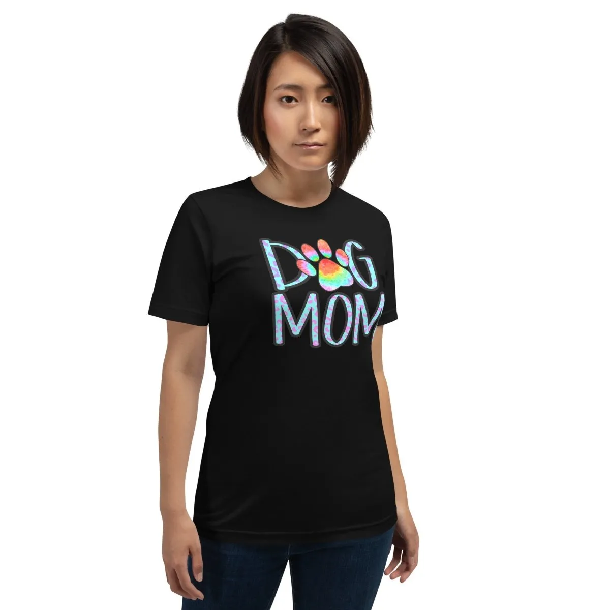 Dog Mom Tie Dye Paw T-Shirt