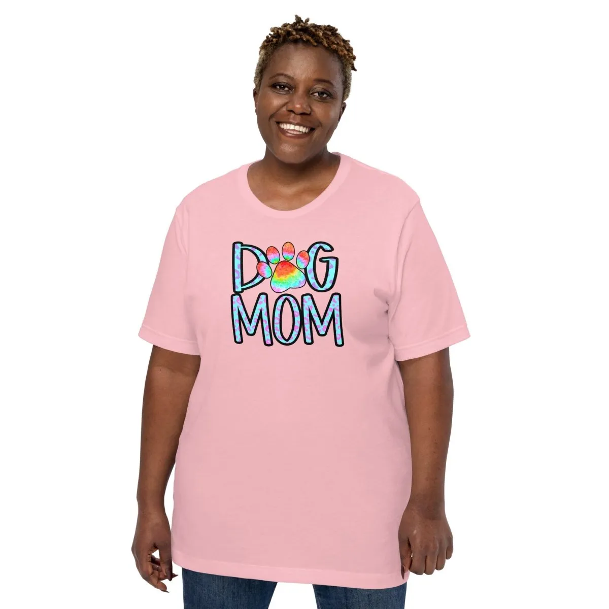 Dog Mom Tie Dye Paw T-Shirt