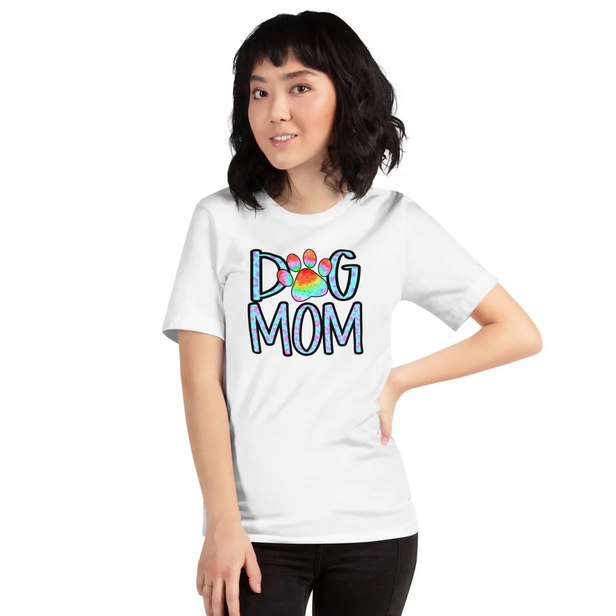Dog Mom Tie Dye Paw T-Shirt