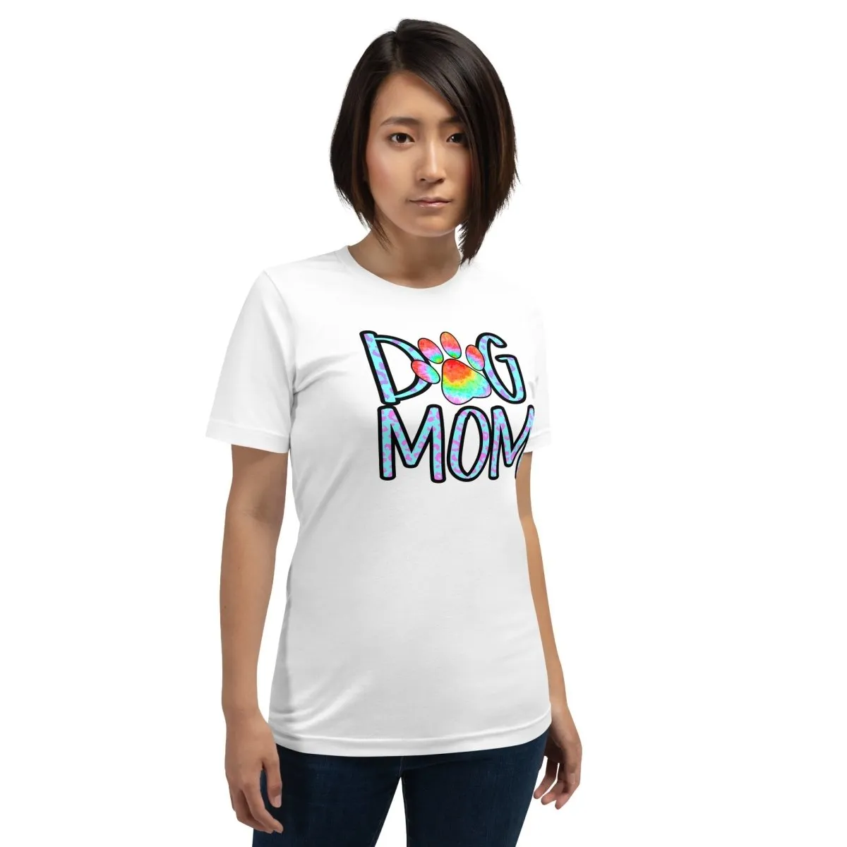 Dog Mom Tie Dye Paw T-Shirt