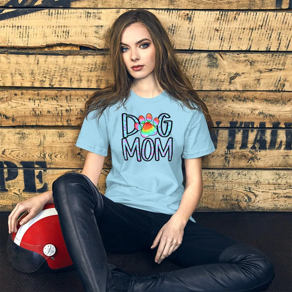 Dog Mom Tie Dye Paw T-Shirt