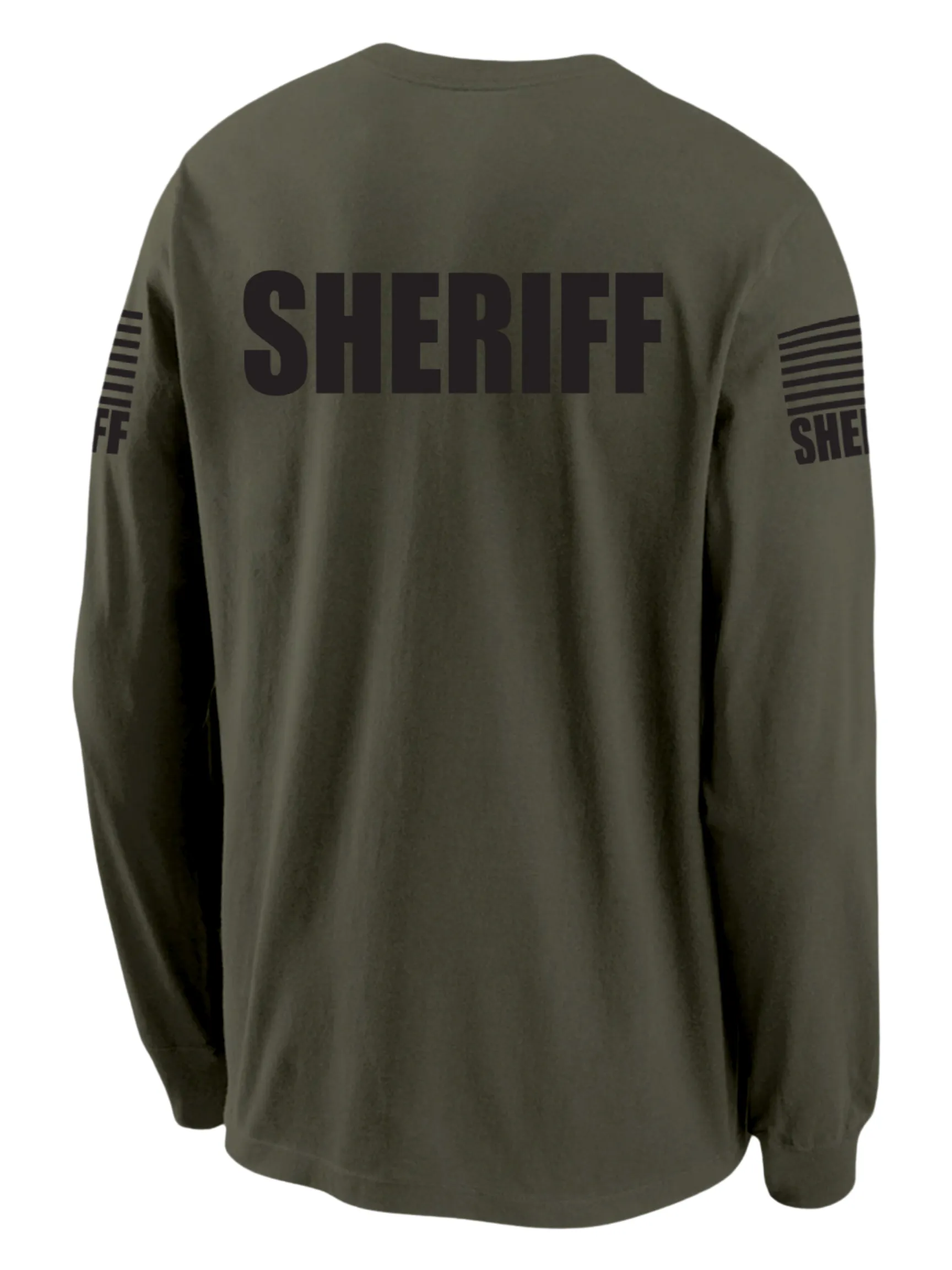Drab Green Sheriff Men's Shirt - Long Sleeve (Black)