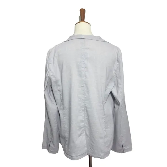 Eileen Fisher Linen Viscose Stretch Open Front Blazer Jacket Size Medium NWT