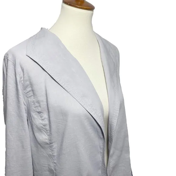 Eileen Fisher Linen Viscose Stretch Open Front Blazer Jacket Size Medium NWT