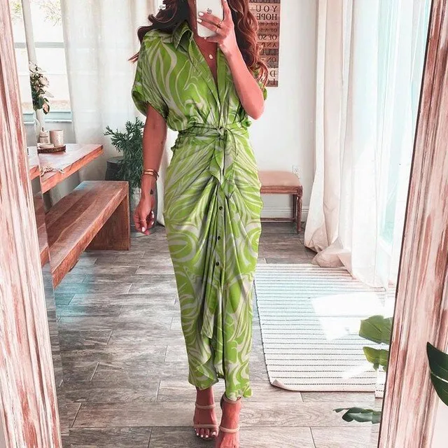ELLIS - Boho dress with multicolored print.