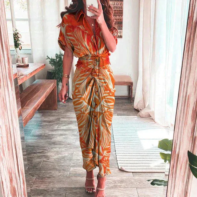 ELLIS - Boho dress with multicolored print.