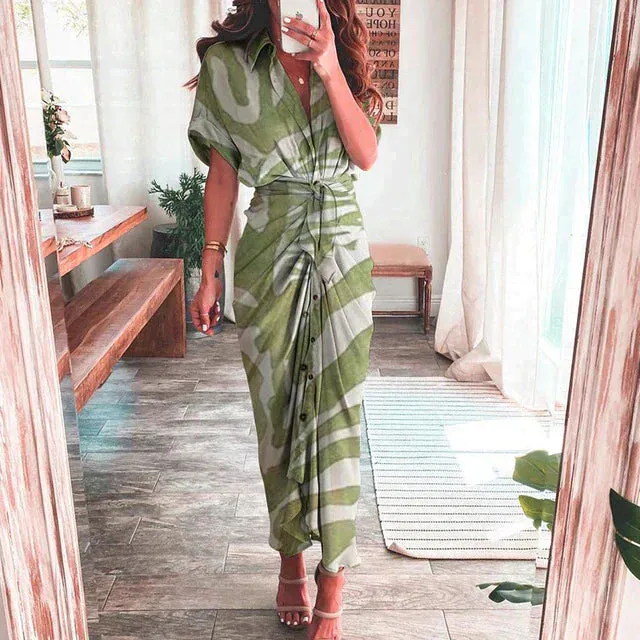 ELLIS - Boho dress with multicolored print.